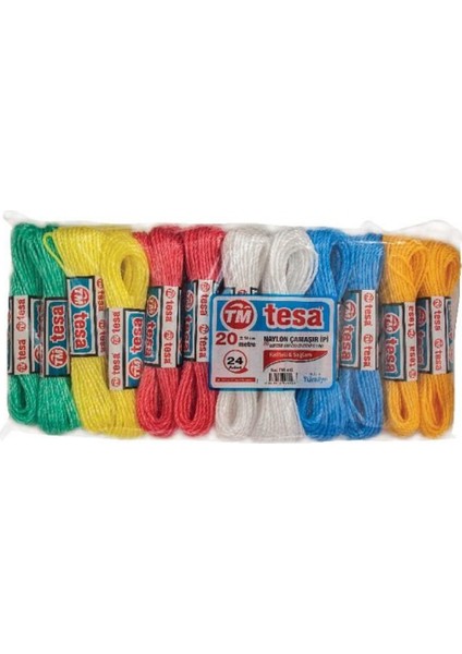Temsan 20 Metre Naylon Çamaşır Ipi 24'lü