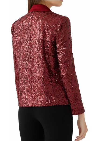 Kırmızı Payetli Blazer Ceket modelleri