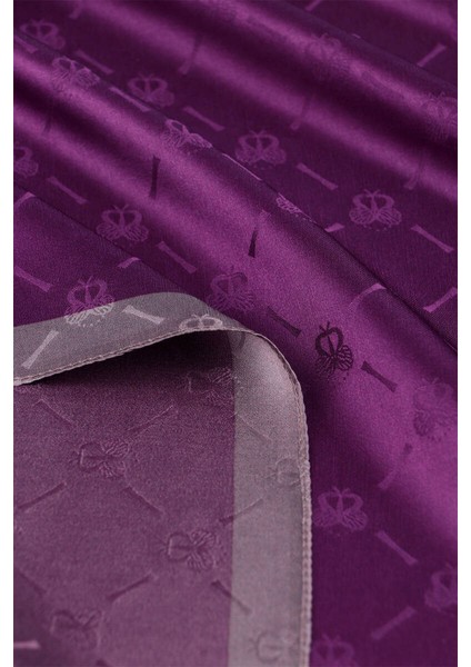 Mor Zincir Monogram Desen Ipek Şal fırsatları