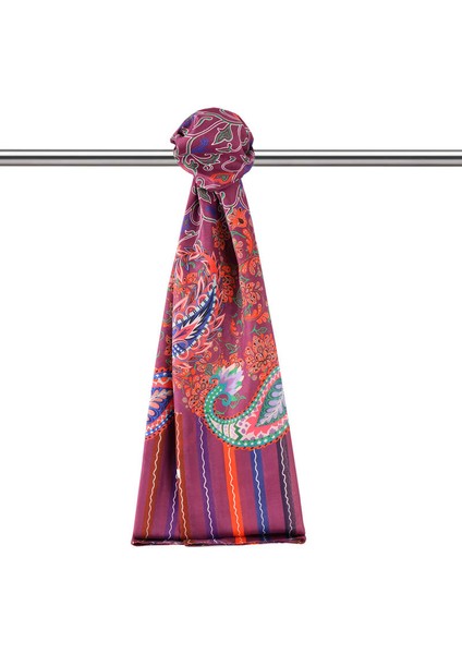 Mor Sarmaşık Desen Soft Şal