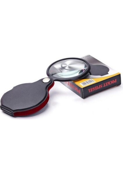 5x 60MM Cam Optik Lens Katlabilir Deri Kaplamalı Cep Büyüteç XX1051