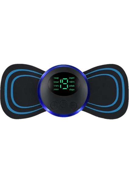 8 Modlu Mini Şarjlı Kelebek Lcd Ekran Ems Boyun Omuz Kol Sırt Elektrikli Masaj Bantı