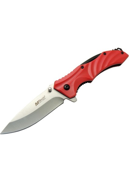 4312 Kırmızı Kamp Çakı 20cm - Yarı Otomatik