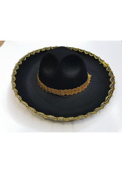 Altın Renk Şeritli Meksika Mariachi Latin Şapkası 55 cm Çocuk fiyatları