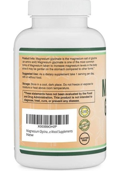Magnesium Glycinate 400 mg 180 Kapsül