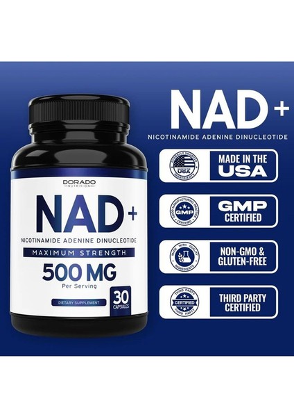 Nad+ Maximum Strength 500 Mg 30 Kapsül Made In Usa