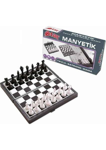 1050170 Manyetik Satranç-Tavla 2si 1 Arada -Starokey