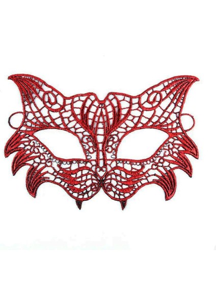 Kırmızı Dantel Masquerade Maskesi 8 No