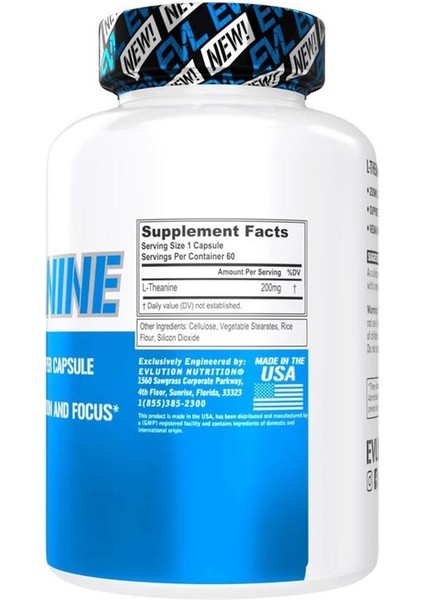 L-Theanine 2000 mg 60 Veg.kapsül.usa Vers.