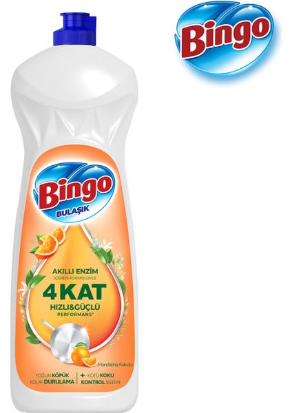 Sıvı Elde Bulaşık Deterjanı Mandalina 650ML x 4 Adet