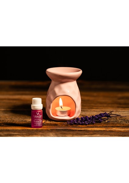 & Seramik Buhurdanlık Seti Pembe Renk + Lavandula Angustifolia Saf Lavanta Yağı 10 ml + Mum fiyatları