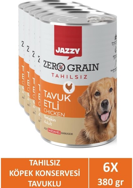 Zero Grain Yetişkin Köpek Tavuklu 380 gr x 6 Adet