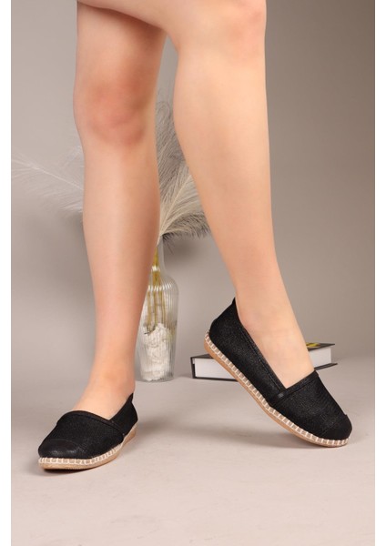 Glossy File Espadril Siyah modelleri