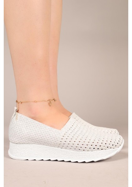 Snix Triko Kalın Tabanlı Babet Gümüş