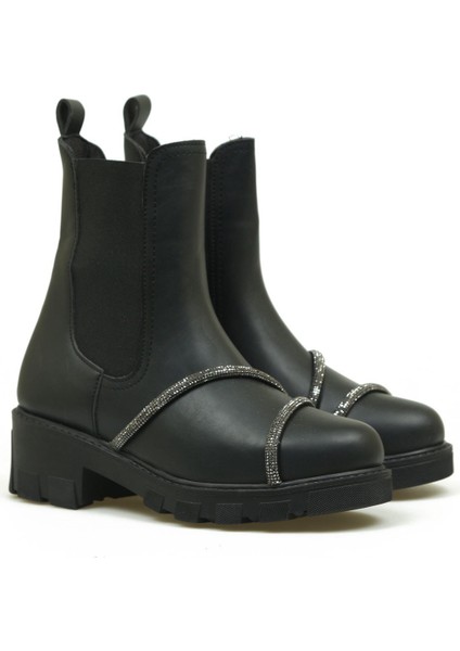 Taş Biyeli Lastikli Bot SİYAH fırsatları