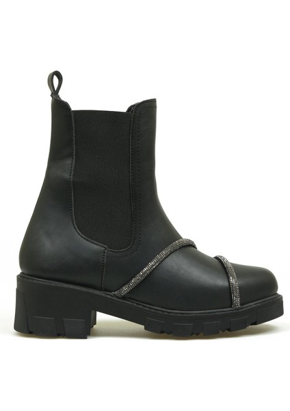 Taş Biyeli Lastikli Bot SİYAH indirimleri