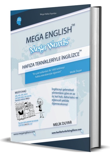 Mega Ingilizce - Mega Words (Kitap) - Hafıza Teknikleri ile Ingilizce Kelime Öğrenme