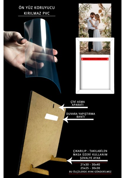 12 Adet 15 x 21 Çerçeve Mdf - Siyah A5 Çerçeve - Çoklu Çerçeve