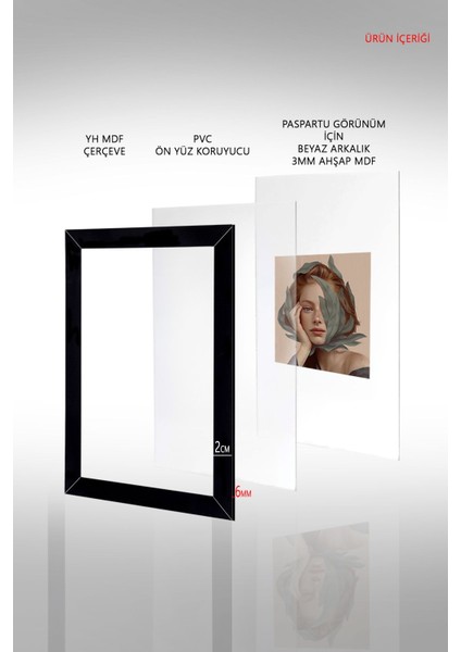 12 Adet 15 x 21 Çerçeve Mdf - Siyah A5 Çerçeve - Çoklu Çerçeve