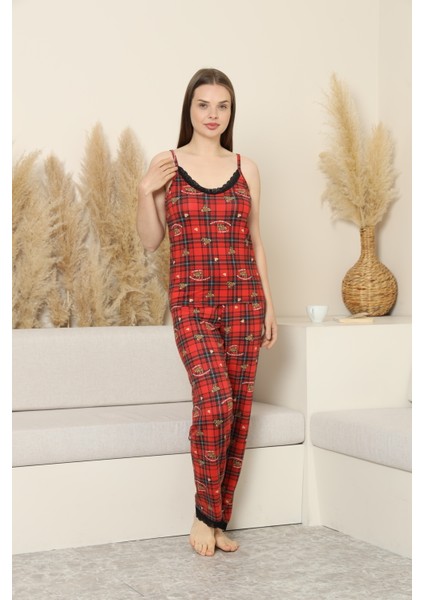 Ayıcıklı Askılı Pijama Takımı