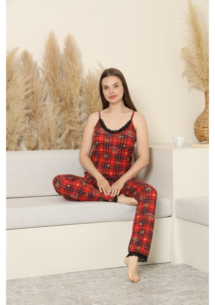 Ayıcıklı Askılı Pijama Takımı