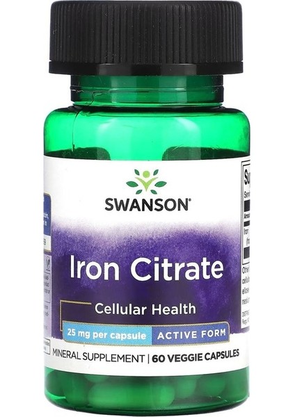 Iron Citrate 25 mg 60 Kapsül