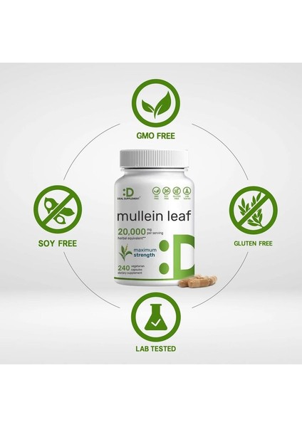 Mullein Leaf 20,000 mg Herbal Equivalent, 240 Veggie Capsules modelleri