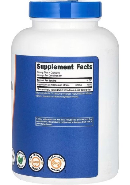 Magnezyum Sitrat, 420 Mg, 240 Kapsül fiyatları