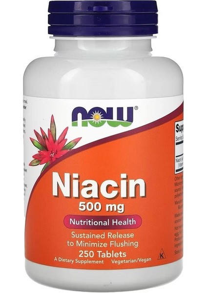 Niacin, 500 mg , 250 Tablet.usa Menşei.dmmedicine 'den