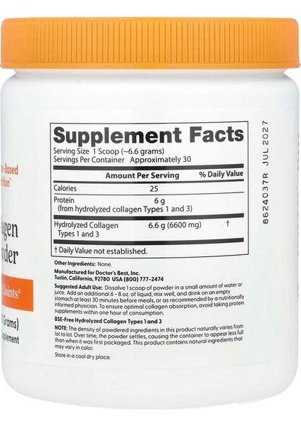 Pure Collagen Types 1 And 3 Powder, 7.1 Oz (200 G)