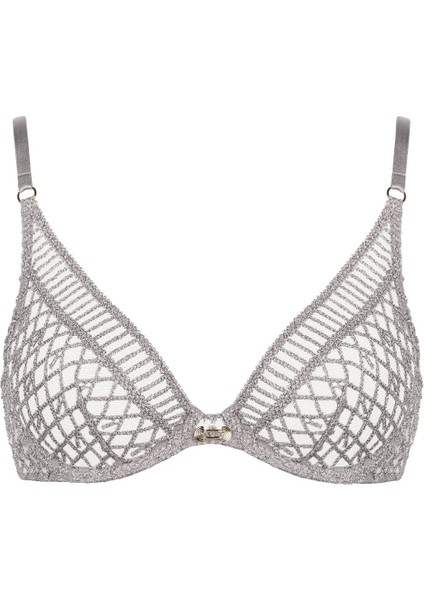 Stardust Dream Balenli Üçgen Sütyen, Lüks Fransız Nakışlı, Art Deco Altın Detaylı