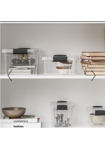 Lock&keep Box 34 L Dünya Plastik Saklama Kabı ve Saklama Kutusu Seti 3 Lü