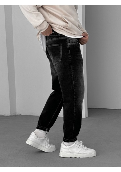 Antrasit Dikişli Yıkamalı Boyfrıend Jean