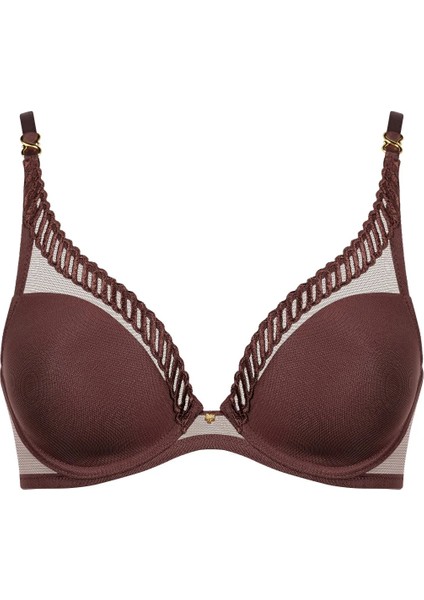 Sheer Emotion Balenli Üçgen Sütyen, Grs Sertifikalı, Şeffaf Tül ve Grafik Dantel Detaylı