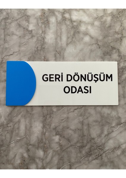 Ortaokula Uygun Renk Mavi Geri Dönüşüm Odası Yön Levhası Kapı Isimliği