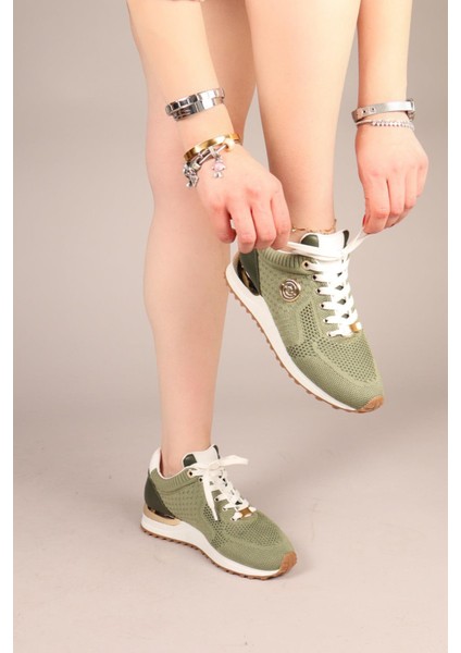 Choccy Hakiki Deri Garnili Triko Sneakers Yeşil fiyatları