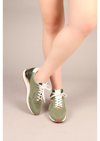 Choccy Hakiki Deri Garnili Triko Sneakers Yeşil fırsatları