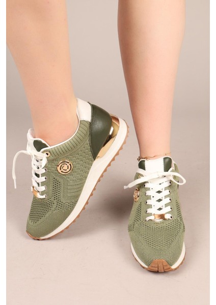 Choccy Hakiki Deri Garnili Triko Sneakers Yeşil indirimleri