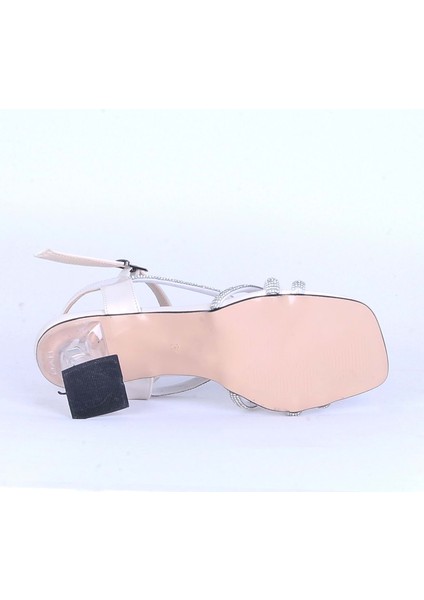 Moda Ayakkabı 533 Parlak Taşlı 7 cm Şefaf Topuklu Ayakkabı fırsatları