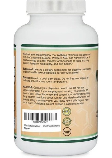 Marshmallow Root 1,000 mg 210 Veg.kapsül.usa Vers. fiyatları