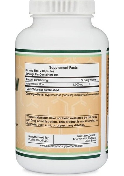 Marshmallow Root 1,000 mg 210 Veg.kapsül.usa Vers. modelleri