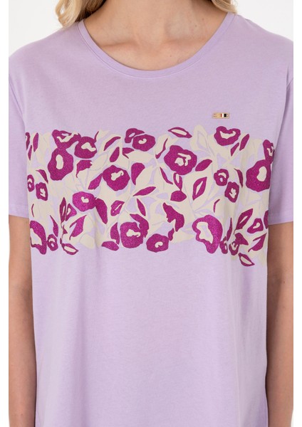 Kadın Lila Tişört 50299733-VR034