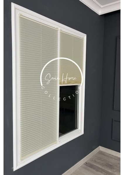 Krem Katlanabilir Plise Perde, Cam Balkon Perdeleri, Ofis Perdeleri, Pvc Pencere Perdeleri