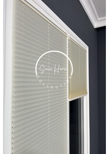 Krem Katlanabilir Plise Perde, Cam Balkon Perdeleri, Ofis Perdeleri, Pvc Pencere Perdeleri