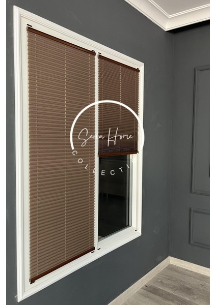 Kahverengi Katlanabilir Plise Perde, Cam Balkon Perdeleri, Ofis Perdeleri, Pvc Pencere Perdeleri modelleri