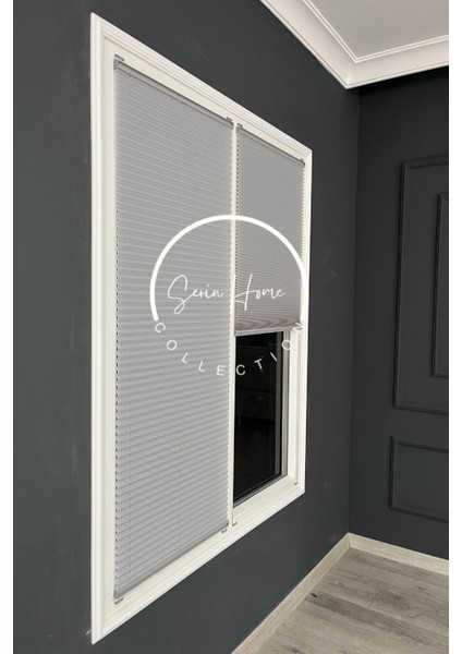 Gri Katlanabilir Plise Perde, Cam Balkon Perdeleri, Ofis Perdeleri, Pvc Pencere Perdeleri