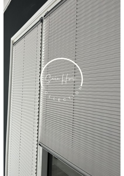 Gri Katlanabilir Plise Perde, Cam Balkon Perdeleri, Ofis Perdeleri, Pvc Pencere Perdeleri