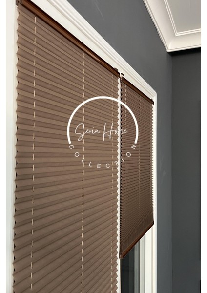 Kahverengi Katlanabilir Plise Perde, Cam Balkon Perdeleri, Ofis Perdeleri, Pvc Pencere Perdeleri