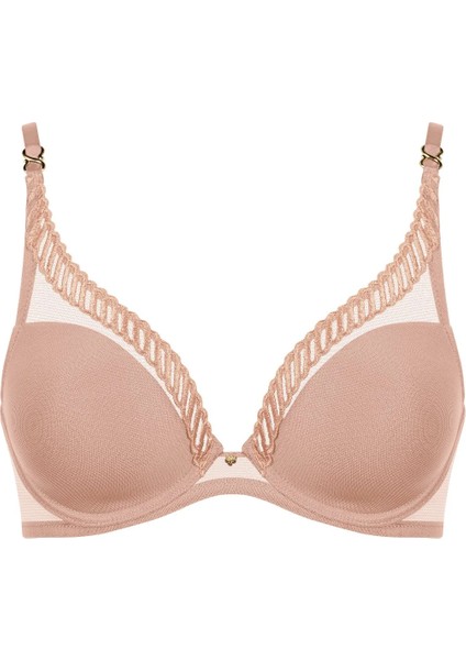 Sheer Emotion Balenli Üçgen Sütyen, Grs Sertifikalı, Şeffaf Tül ve Grafik Dantel Detaylı