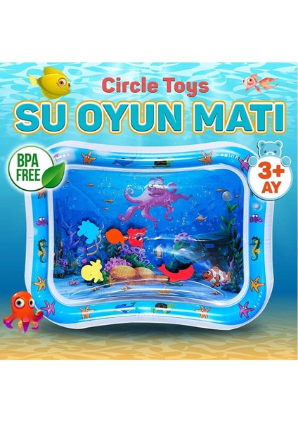Bebek Su Matı Tummy Time Aktivite Oyuncağı Su Havuzu